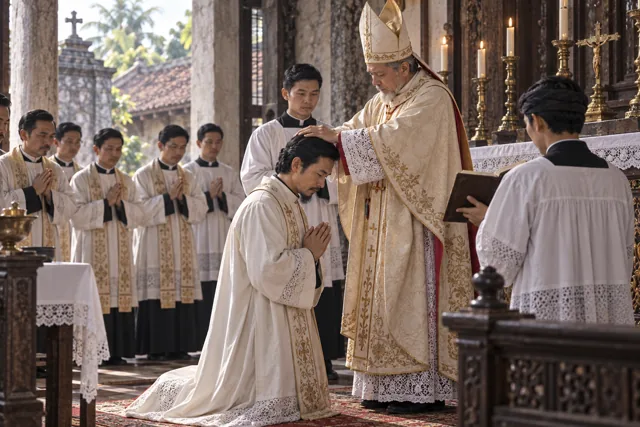 Nhận thấy sự thánh thiện trổi vượt của ngài, Bề trên đã gọi ngài vào chủng viện Kẻ Vĩnh…